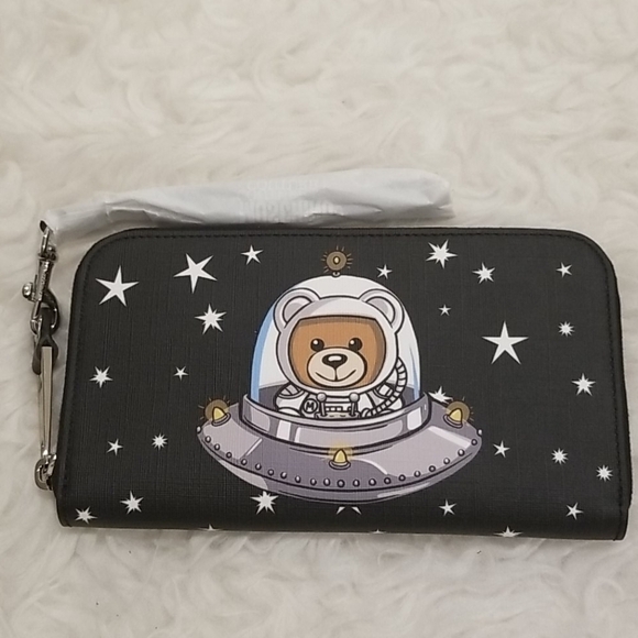 💕MOSCHINO💕 Space Ship Bear Zip Around Wallet - Picture 5 of 16
